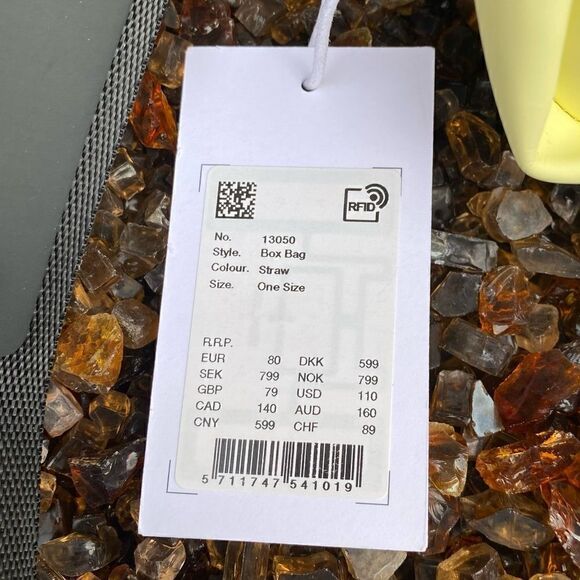 Rains Box Crossbody/Shoulder Bag Yellow (Straw) New! New w/Tag (NWT) Retail $110 - Picture 7 of 8